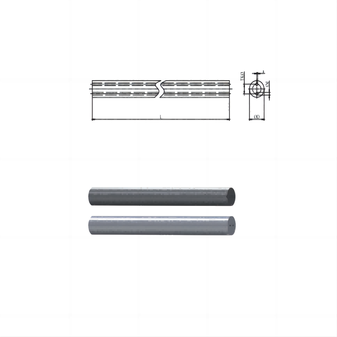 Rods with two straight Coolant HoleS