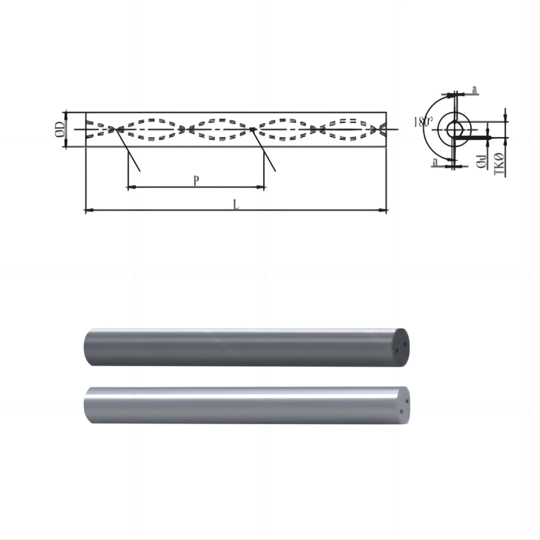 Rods with 2 Helical Coolant Holes (40°）